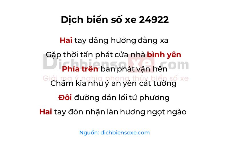 Dịch thơ biển số 24922