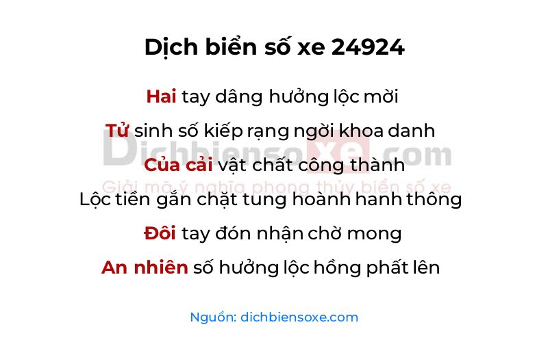 Dịch thơ biển số 24924