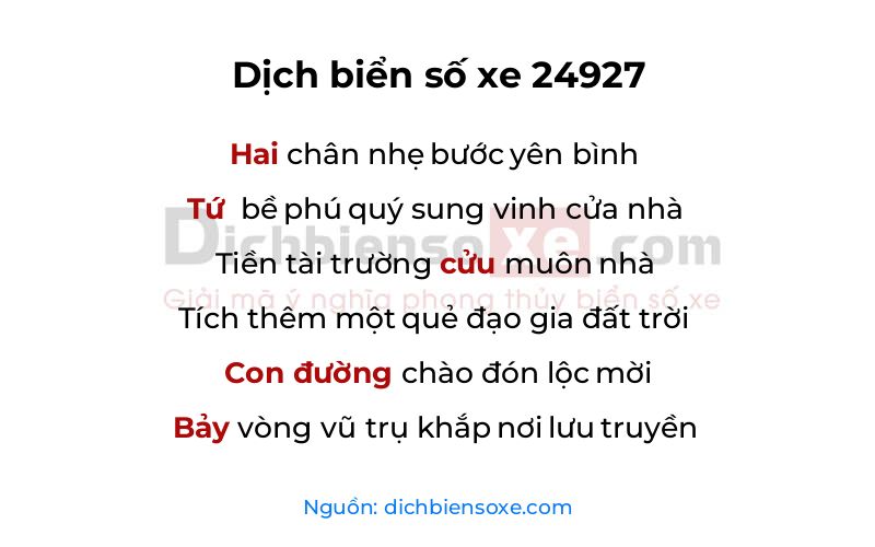 Dịch thơ biển số 24927