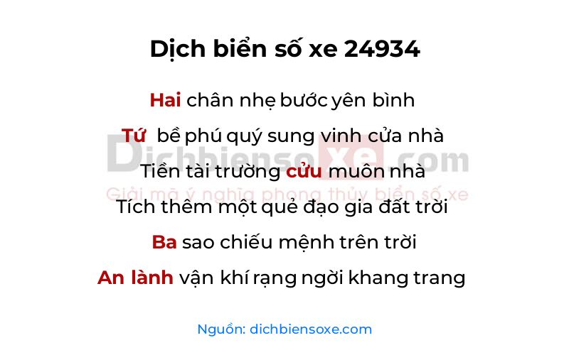 Dịch thơ biển số 24934