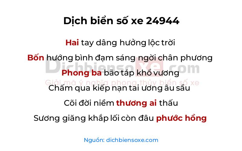 Dịch thơ biển số 24944