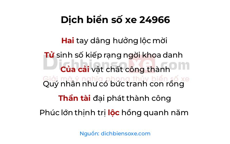 Dịch thơ biển số 24966