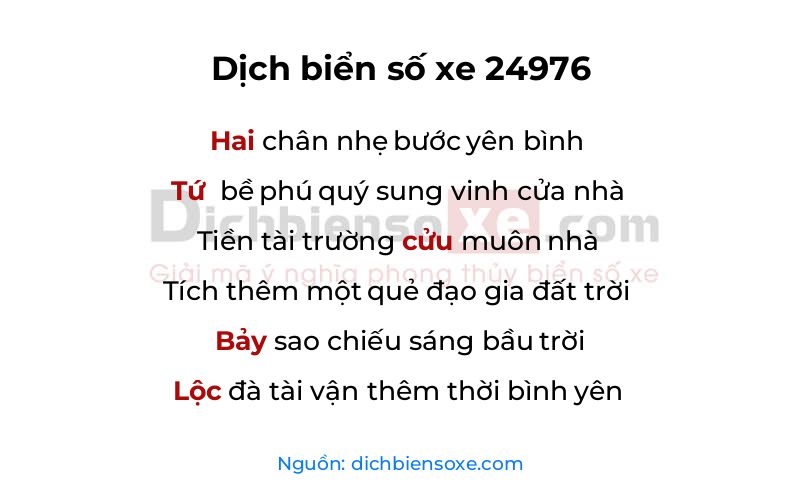 Dịch thơ biển số 24976