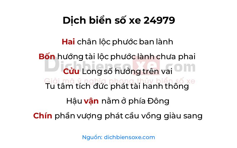 Dịch thơ biển số 24979