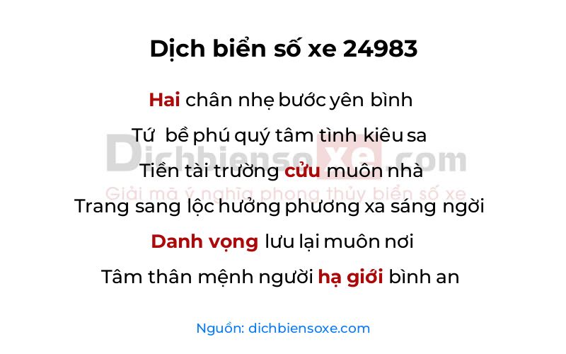 Dịch thơ biển số 24983