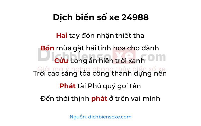 Dịch thơ biển số 24988