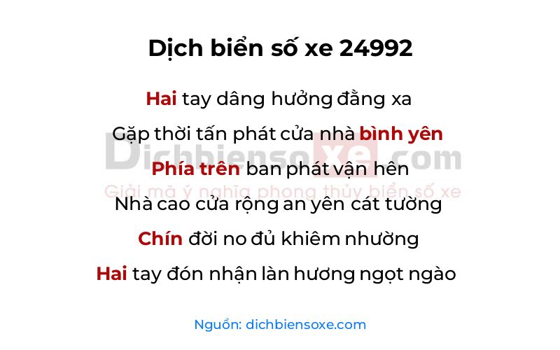 Dịch thơ biển số 24992