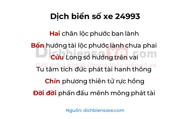 Dịch thơ biển số 24993