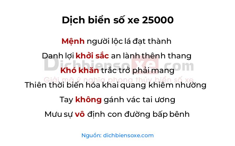 Dịch thơ biển số 25000