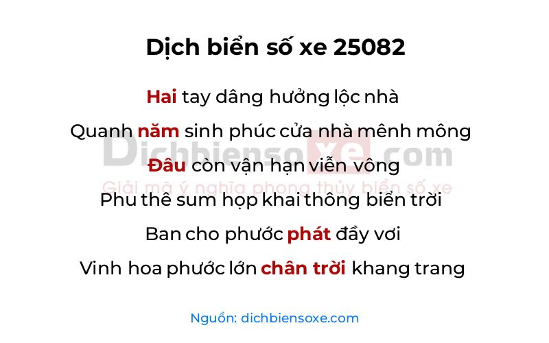 Dịch thơ biển số 25082