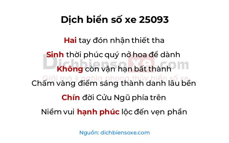 Dịch thơ biển số 25093