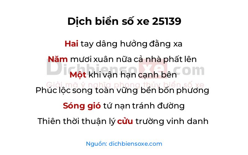 Dịch thơ biển số 25139