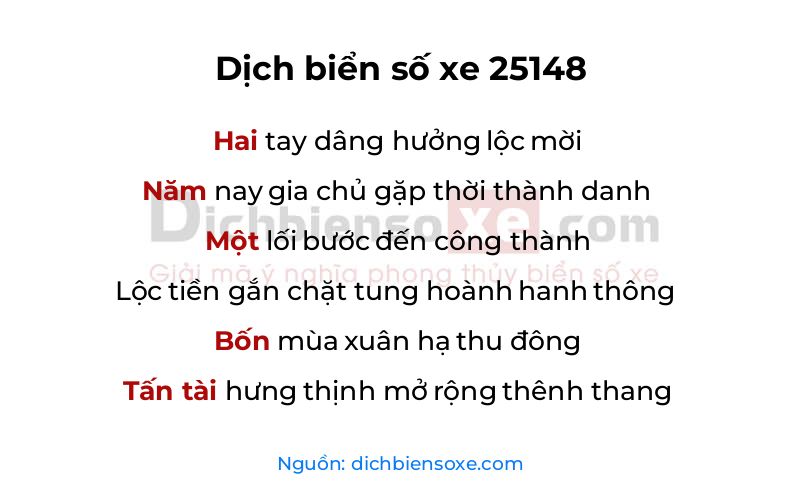 Dịch thơ biển số 25148