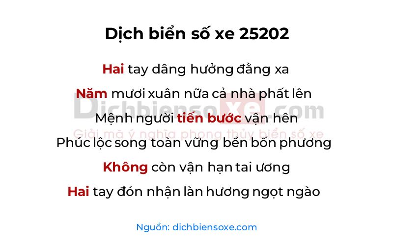Dịch thơ biển số 25202