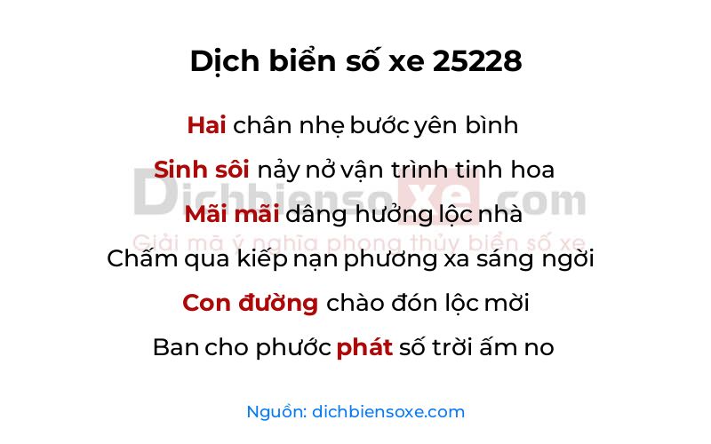 Dịch thơ biển số 25228