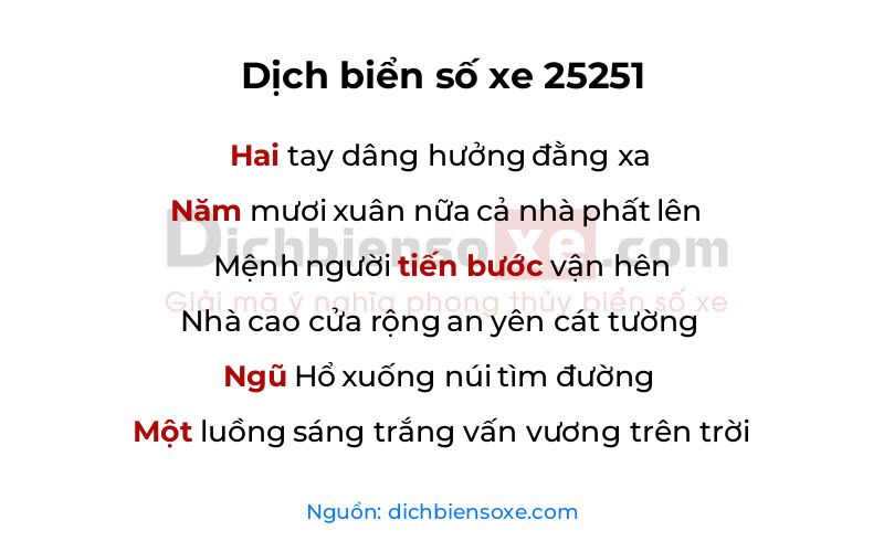 Dịch thơ biển số 25251