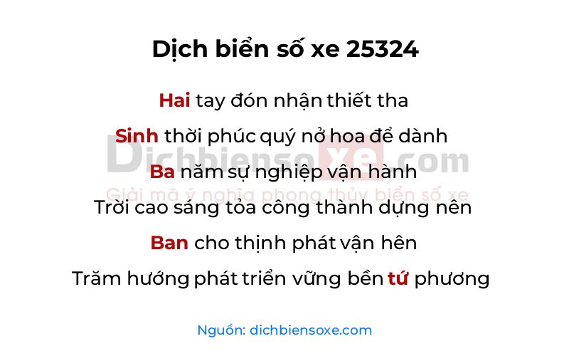 Dịch thơ biển số 25324