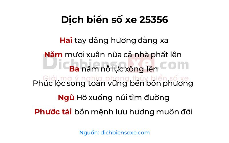 Dịch thơ biển số 25356