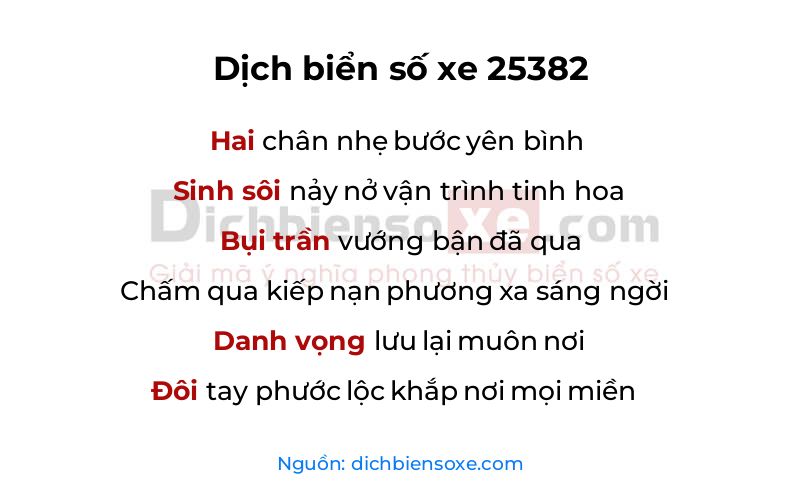 Dịch thơ biển số 25382