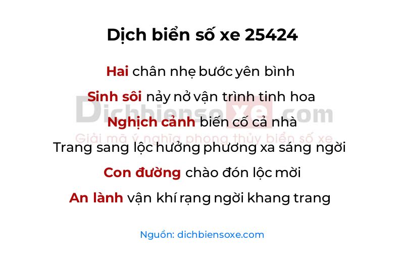 Dịch thơ biển số 25424