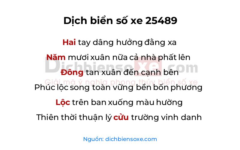Dịch thơ biển số 25489