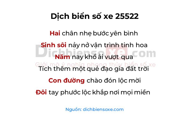 Dịch thơ biển số 25522