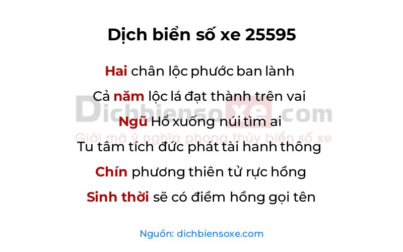 Dịch thơ biển số 25595