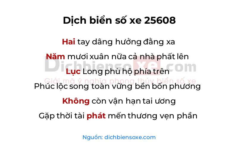 Dịch thơ biển số 25608
