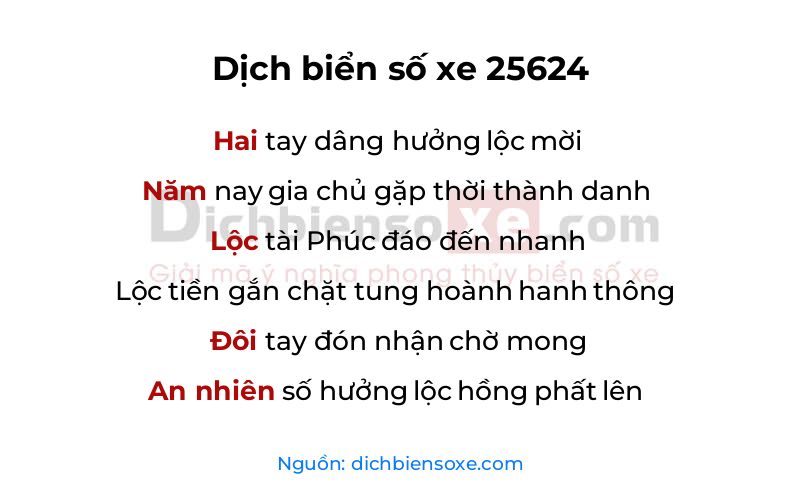 Dịch thơ biển số 25624