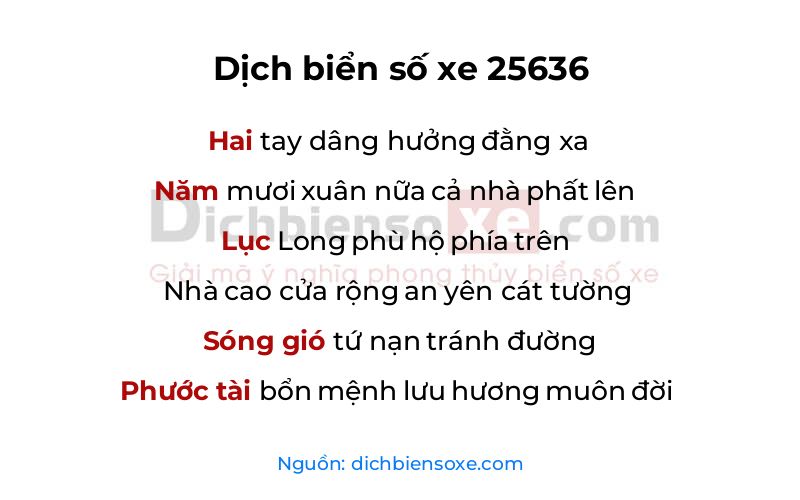 Dịch thơ biển số 25636