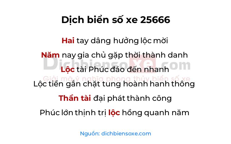 Dịch thơ biển số 25666