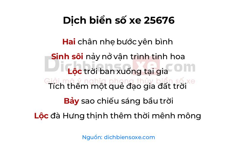 Dịch thơ biển số 25676