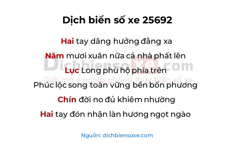 Dịch thơ biển số 25692
