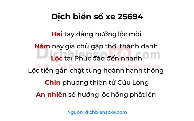 Dịch thơ biển số 25694