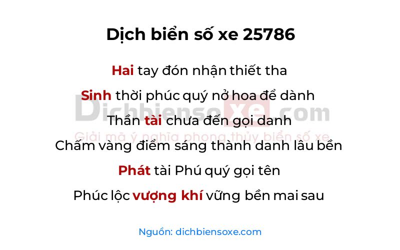 Dịch thơ biển số 25786