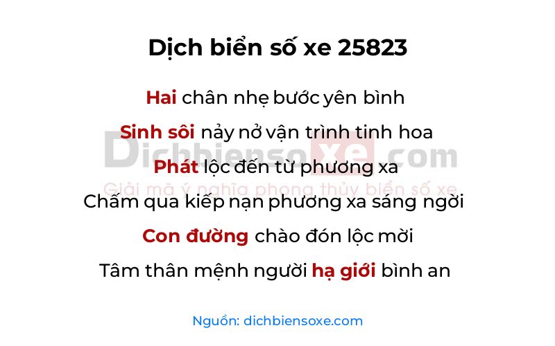 Dịch thơ biển số 25823