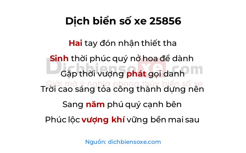 Dịch thơ biển số 25856
