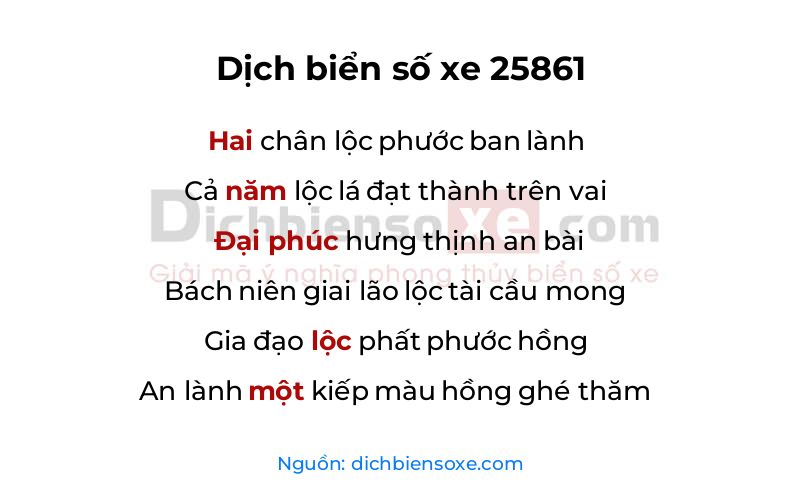 Dịch thơ biển số 25861