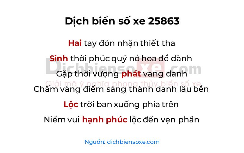 Dịch thơ biển số 25863