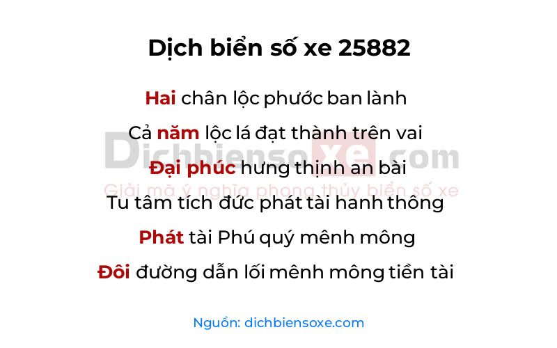 Dịch thơ biển số 25882