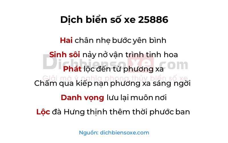 Dịch thơ biển số 25886