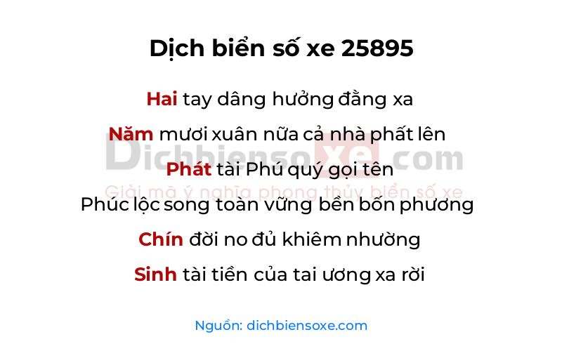 Dịch thơ biển số 25895
