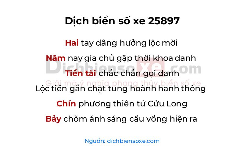 Dịch thơ biển số 25897