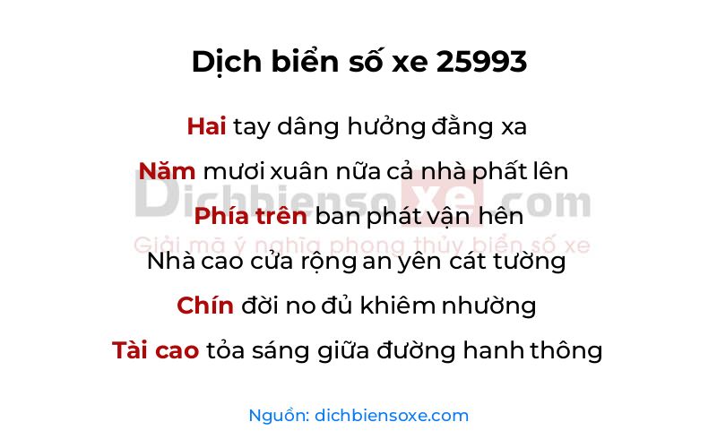 Dịch thơ biển số 25993