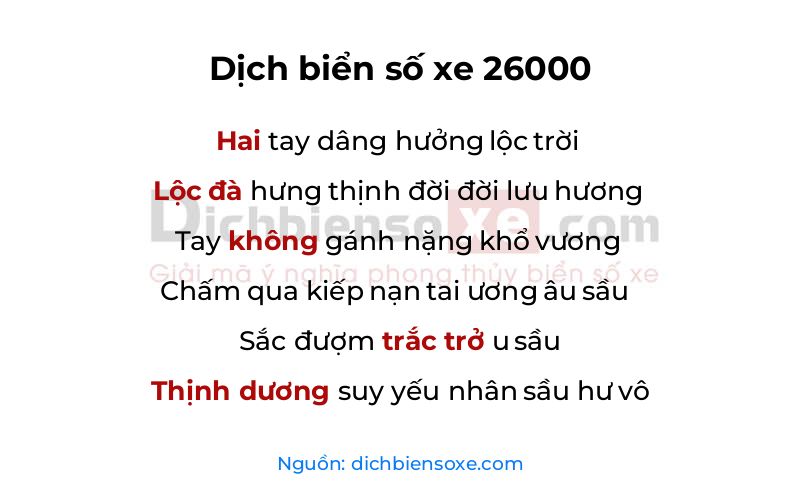 Dịch thơ biển số 26000