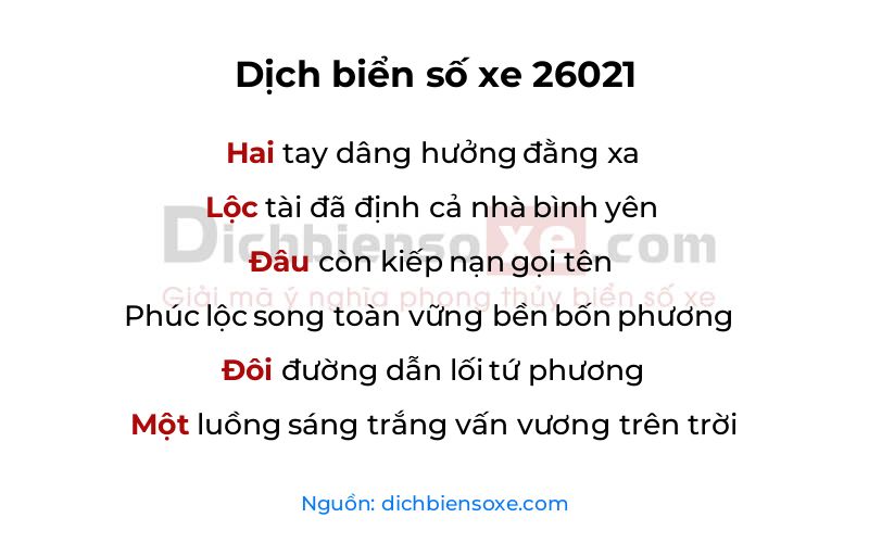 Dịch thơ biển số 26021