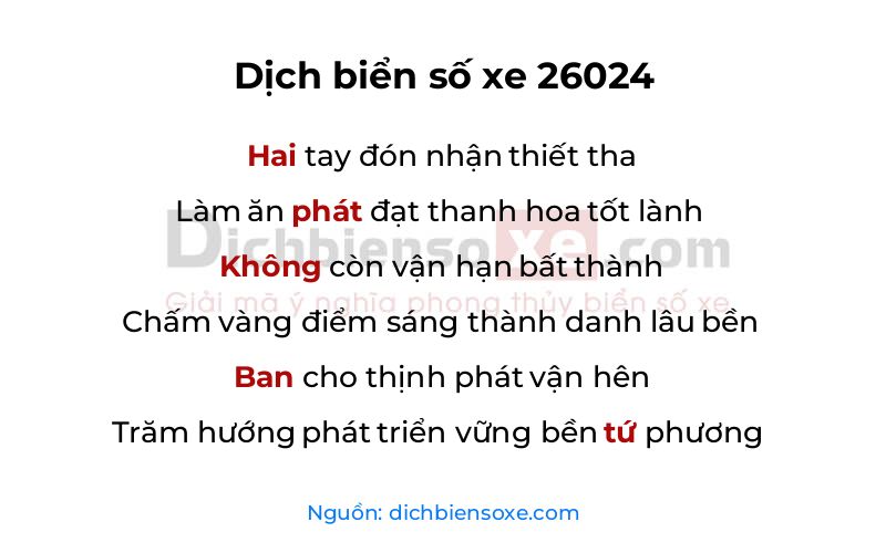 Dịch thơ biển số 26024