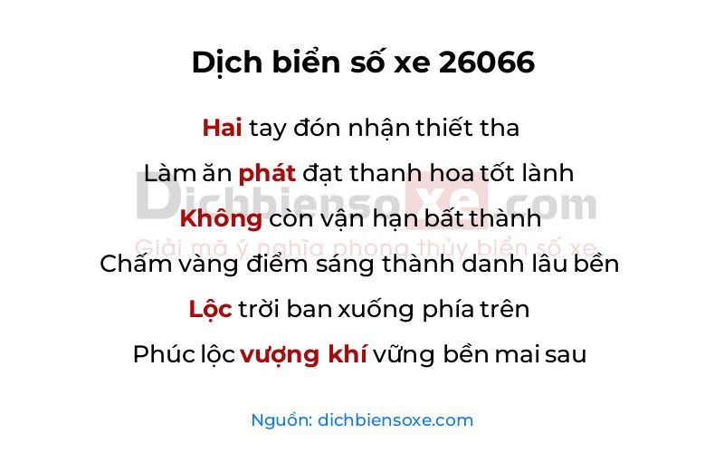 Dịch thơ biển số 26066