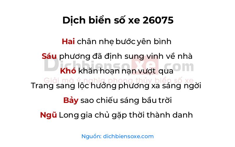 Dịch thơ biển số 26075