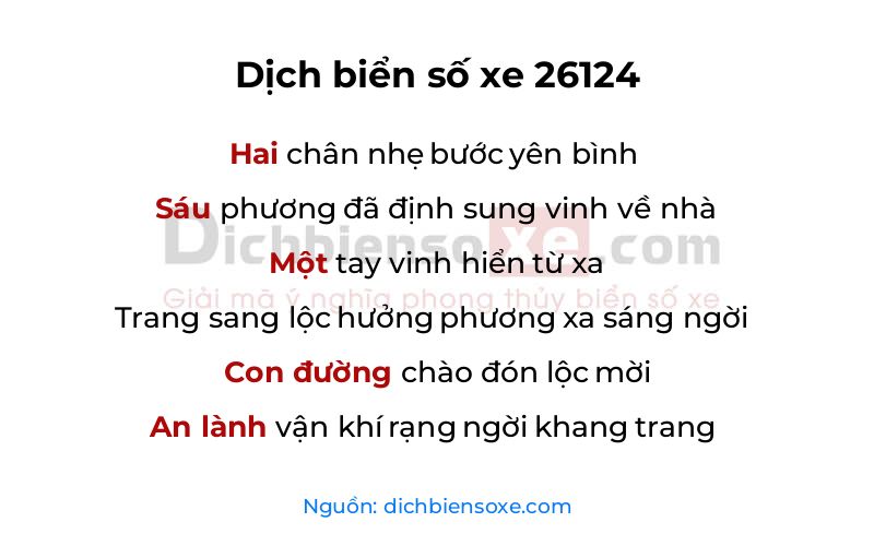 Dịch thơ biển số 26124